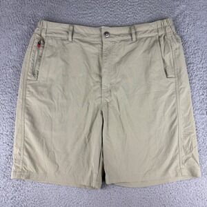 Men's Duck Camp Khaki Nylon Shorts Outdoors Size‎ Large Hike Camp